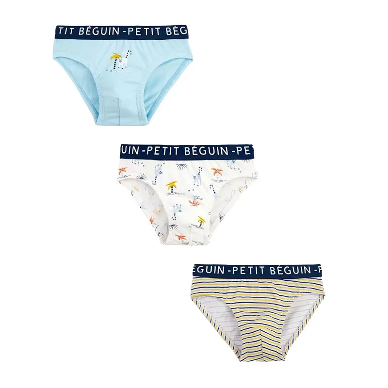 3 Slips Enfant Samuel - Bleu/Blanc/Jaune-0