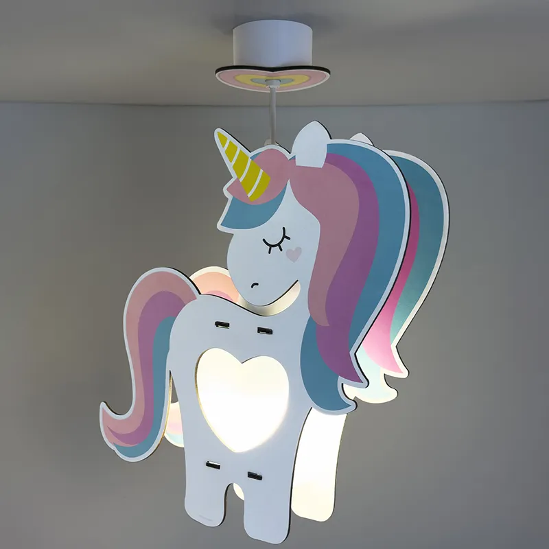 Suspension Licorne Bois - 33x8x36,5cm-2