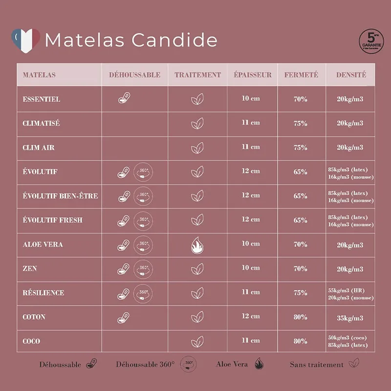 Matelas Evolutif Bien être déhoussable - 60x120x12cm-8