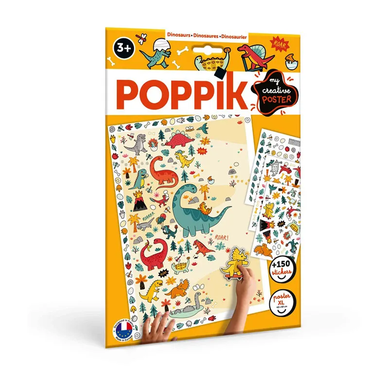Poster créatif + 150 stickers Dinosaures - 36m+-0