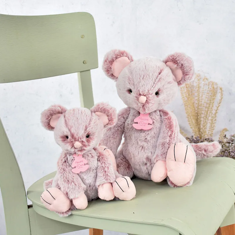 Peluche Lily la souris Les Sweety Mousse Rose - 17cm-3
