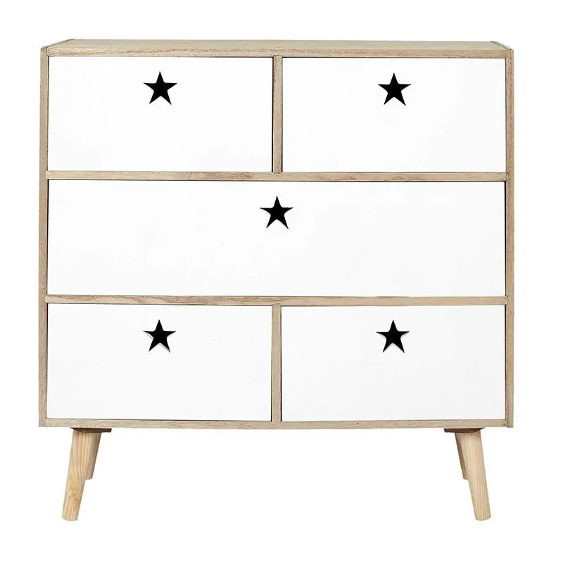Commode Like a star Bois/Blanc - 69x70x24cm-0