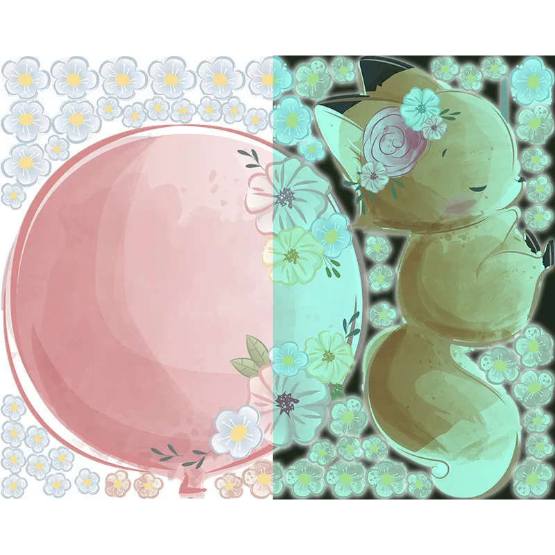 Stickers Phospho. - Renard et son ballon + 60 fleurs-7