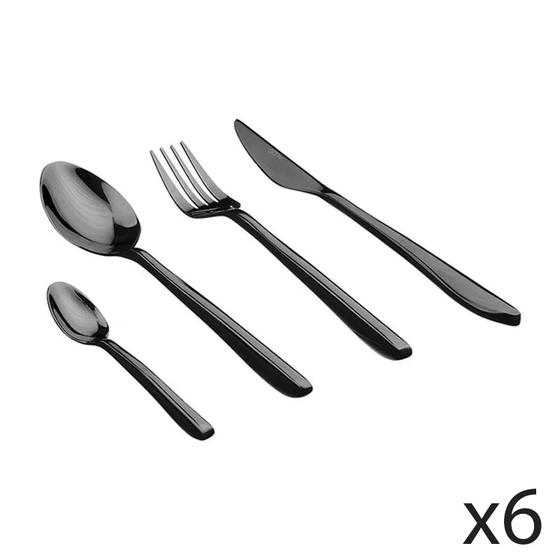 Ménagère Olaf Noir Brillant - 24pcs-0