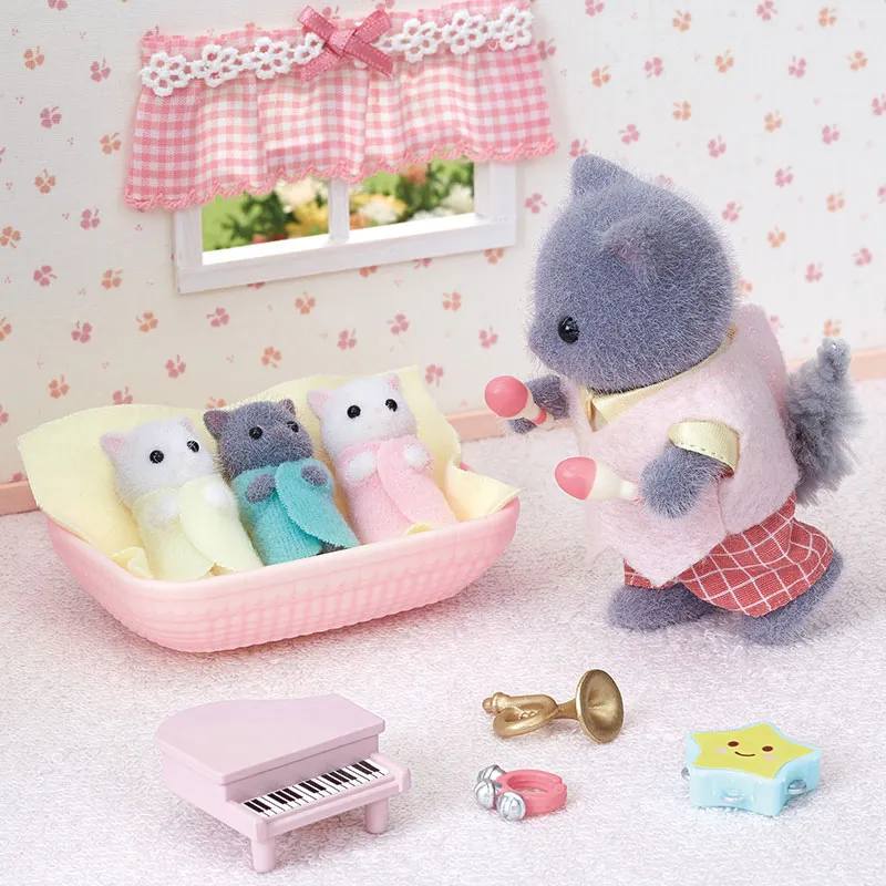 Triplés chat persan & couffin - 4pcs-2