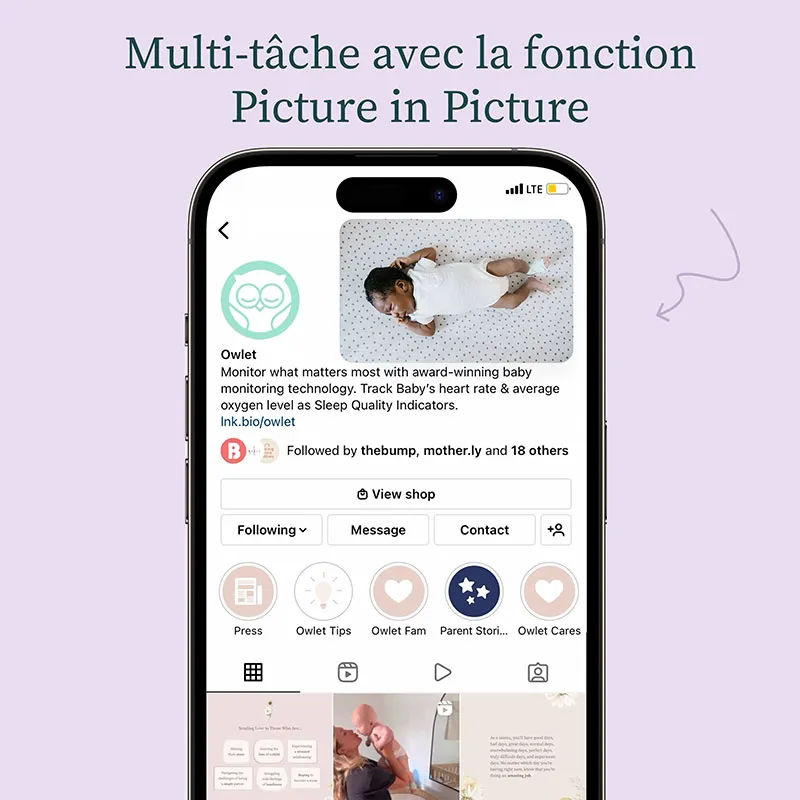 Babyphone Owlet Cam2 + Dream Sock - Menthe-11