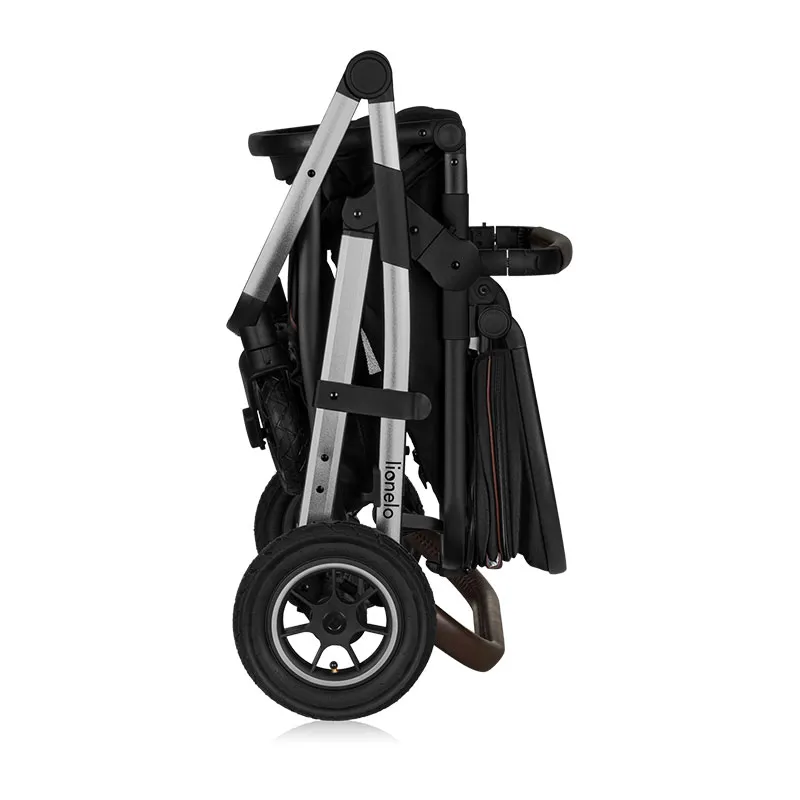 Trio Poussette Amber + Nacelle + Cosy Gr.0+ Black Silver-9