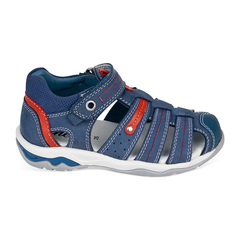 Sandales semi-ouvertes Anthony Cuir - Bleu-0