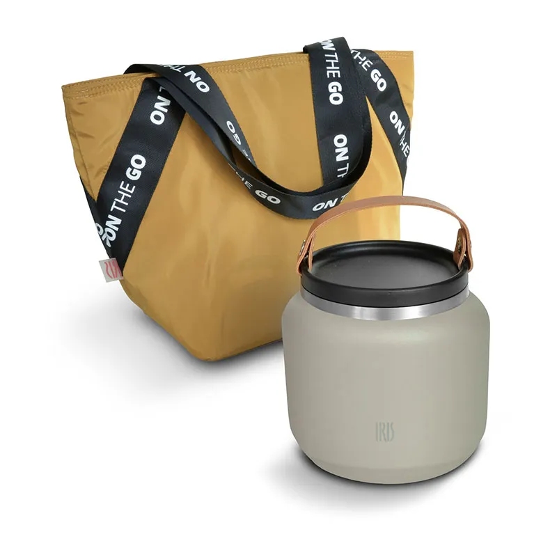 Lunchbox isotherme avec poignée Beige - 700ml-4