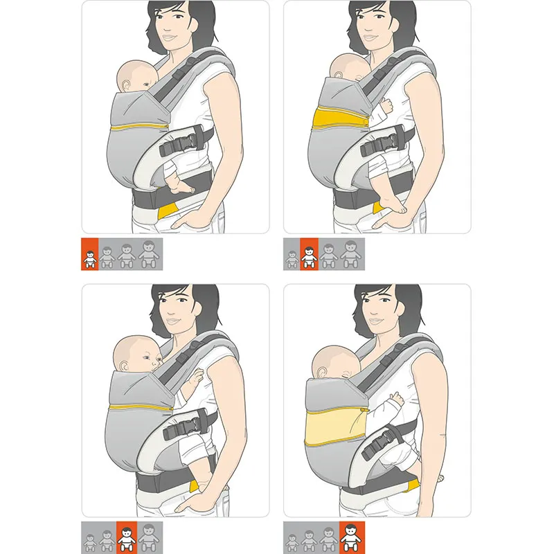 Porte bébé XT Cotton Grey/White - 0m+-14