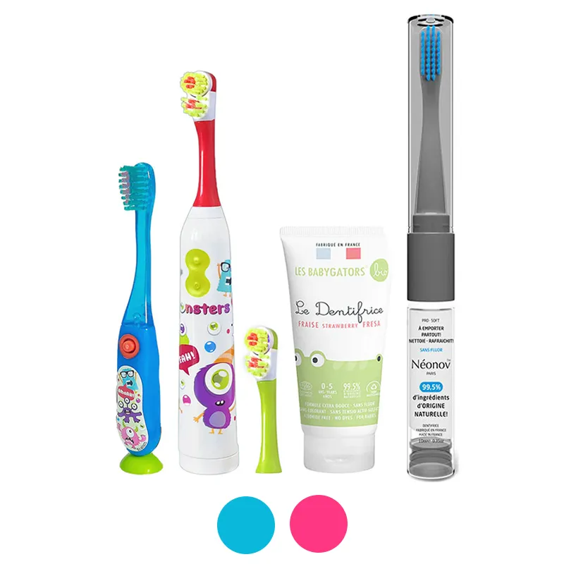 Brosse à dents électrique + 2 brossettes + Dentifrice bébé + Brosse à dents Lumineuse + Brosse à dents 2en1 Néonov-12