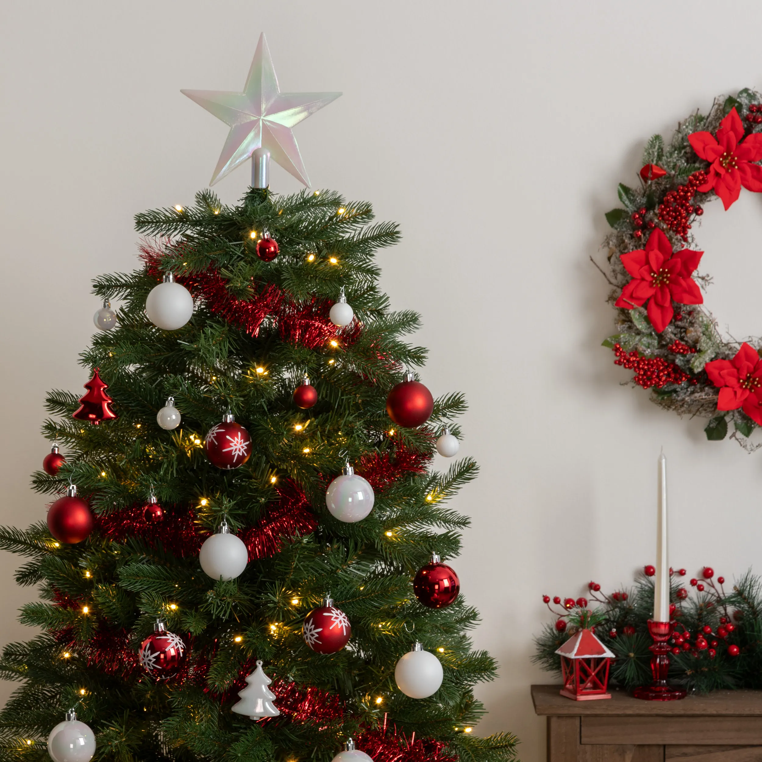 Kit décos de sapin Rouge/Blanc - 44pcs-1