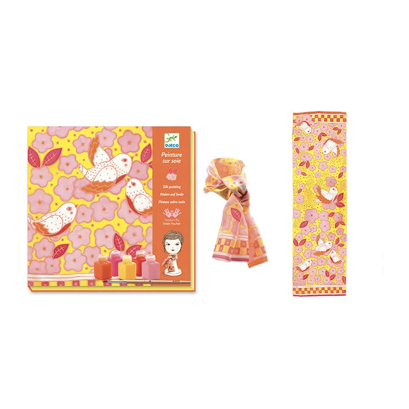 Kit créatif Soie Foulard Moineaux 8pcs - 8+-0