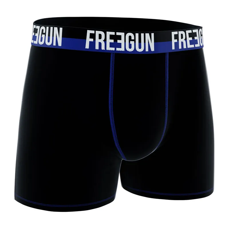 4 Boxers Homme Freegun - Noir/Gris/Blanc/Violet-8