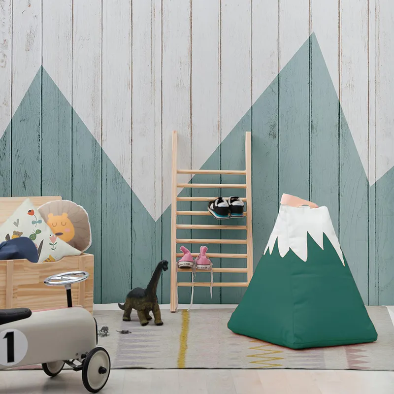 Pouf en tissu Montagne Vert - 50x60cm-0