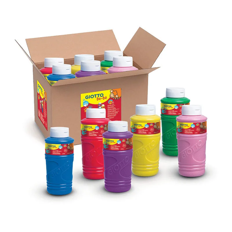 6 Flacons de gouache au doigt Be-bè Arc-en-ciel - 4,5L-1