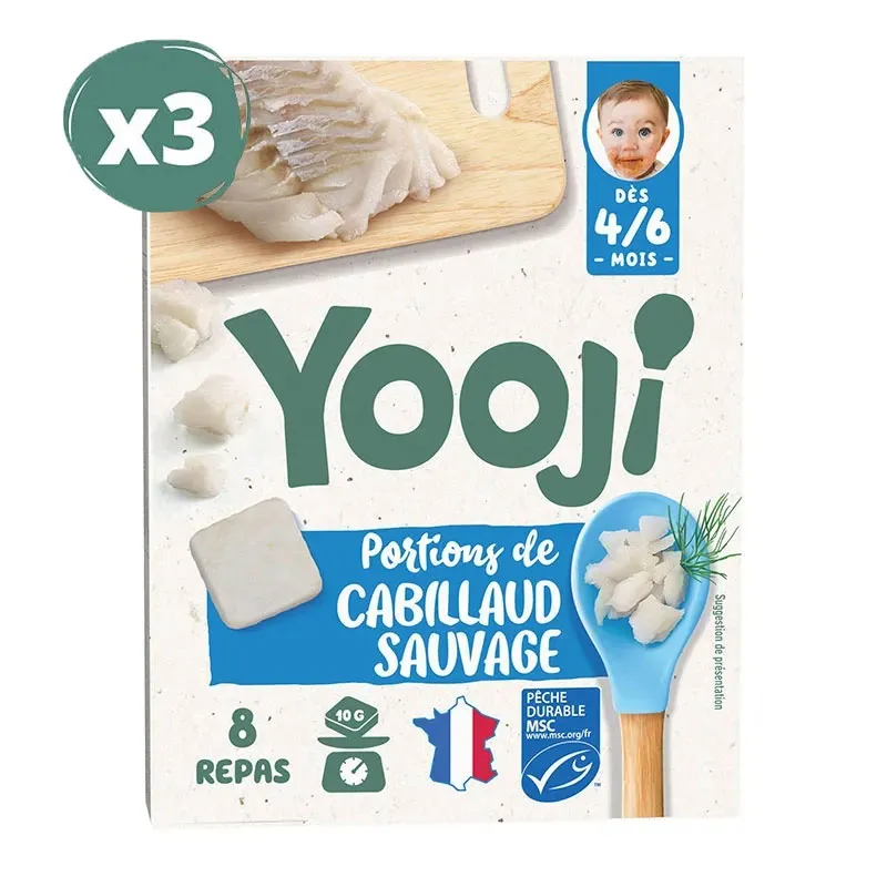 3x80g Hachés de Cabillaud MSC Pêche Durable - 24 portions - 4m+-0