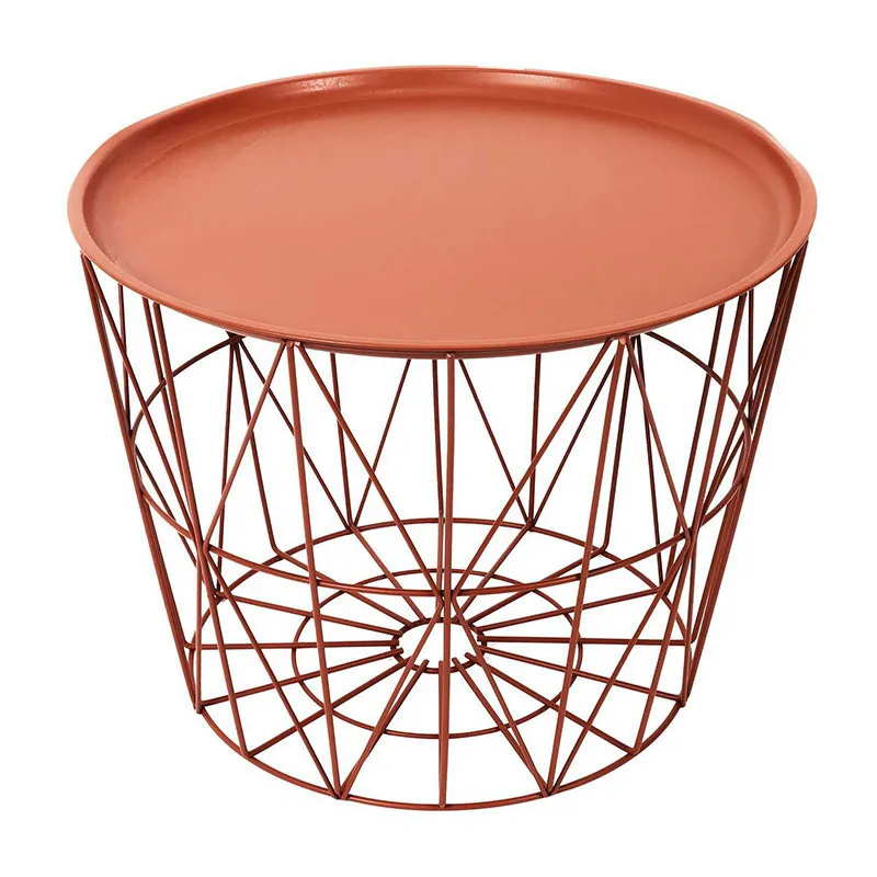 Table filaire Métal Terracotta - Ø50cm-0
