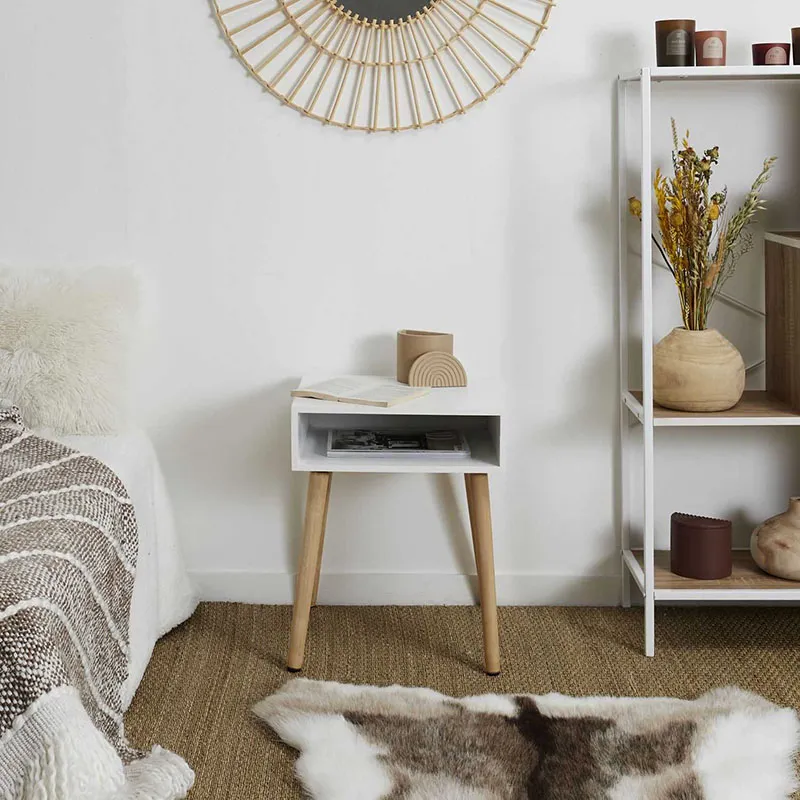 Table de chevet niche Blanc - 43x15x38cm-3