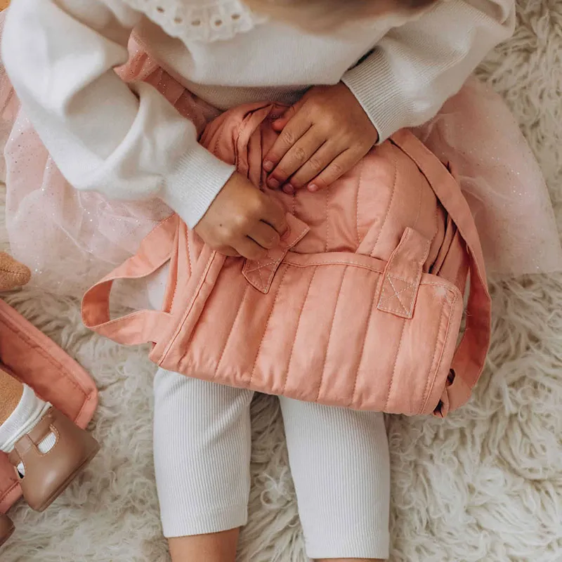 Sac à langer pour poupée convertible 21x23cm Rose - 36m+-3