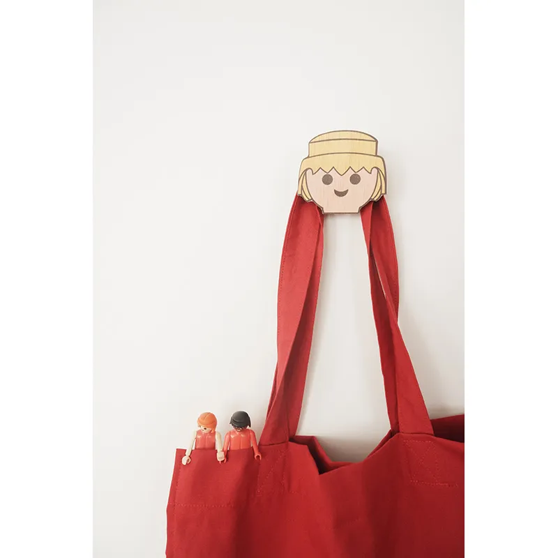 Patère Bois Playmobil Garçon - 4x8x8cm-1