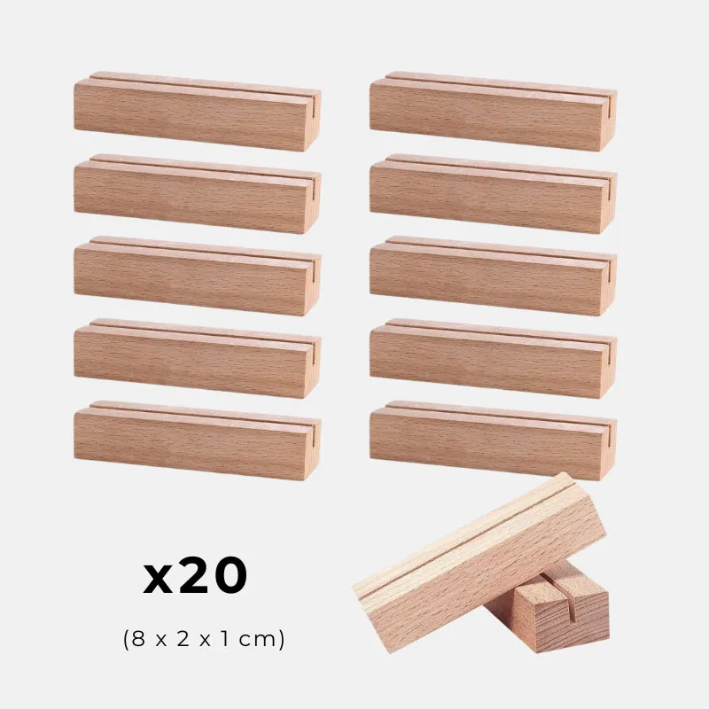20 porte-menu en Bois - 8x2cm-0