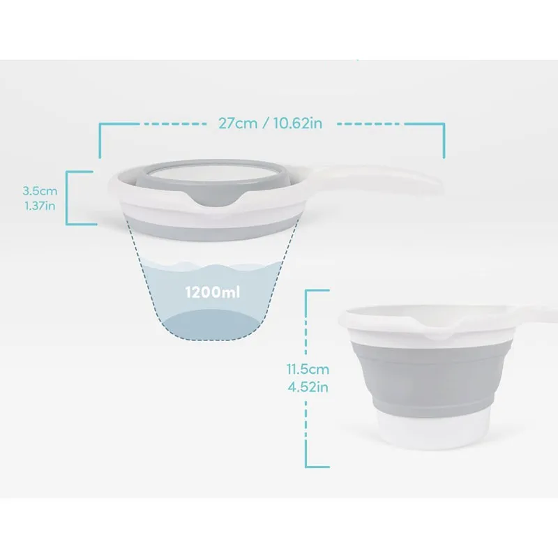 Set Baignoire pliable  avec access. Gris - 5pcs-4