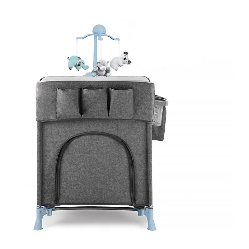 Lit parapluie + Accessoires Joy Bleu - 120x60cm-4