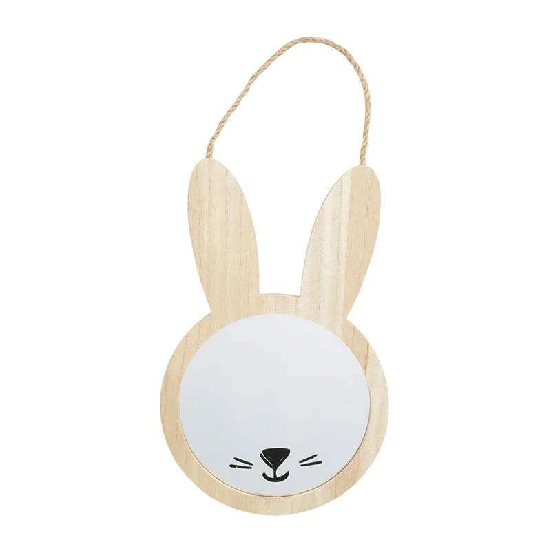 Miroir Bois Lapin naturel - 20x32cm-0