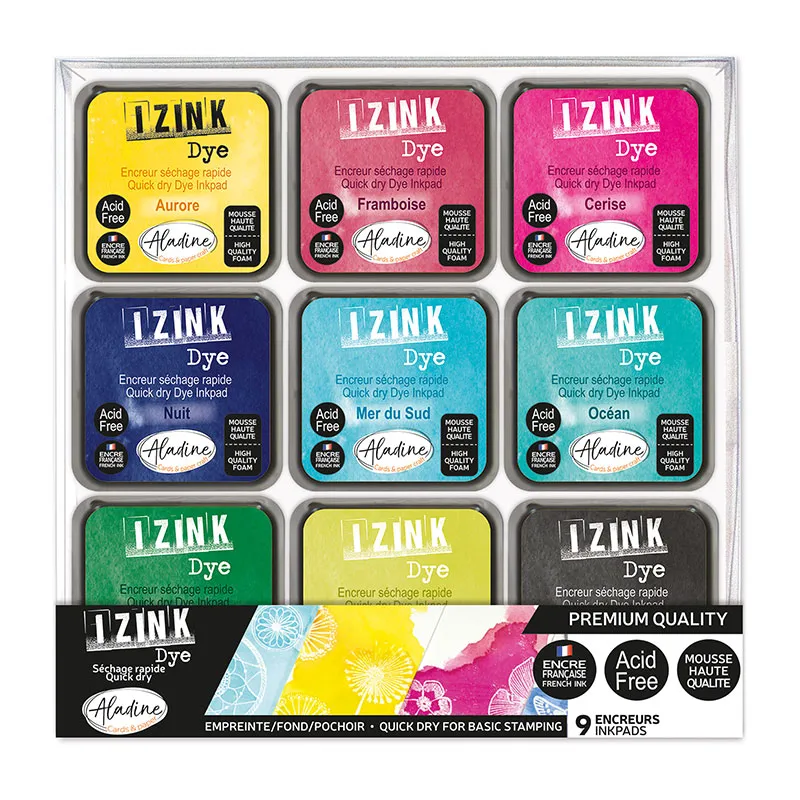 9 Encreurs Izink Dye 5x5cm - 14+-0