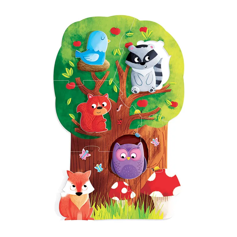 Puzzle Forêt Montessori 6pcs + 5 figurines - 24m+-2
