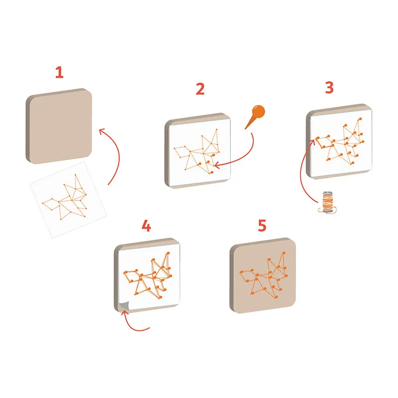 Kit DIY String Art Orig'Animals 10x10cm 10pcs - 7+-1