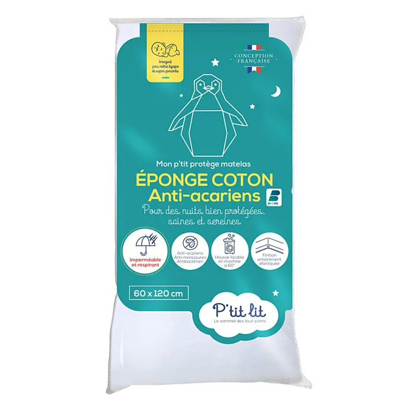 Protège-matelas Éponge/Coton Anti-acariens & bactérien Bébé-0