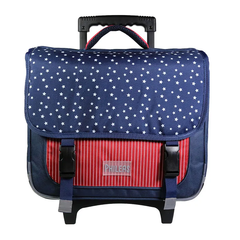 Cartable à roulettes Phileas USA Bleu - 38x34cm-0