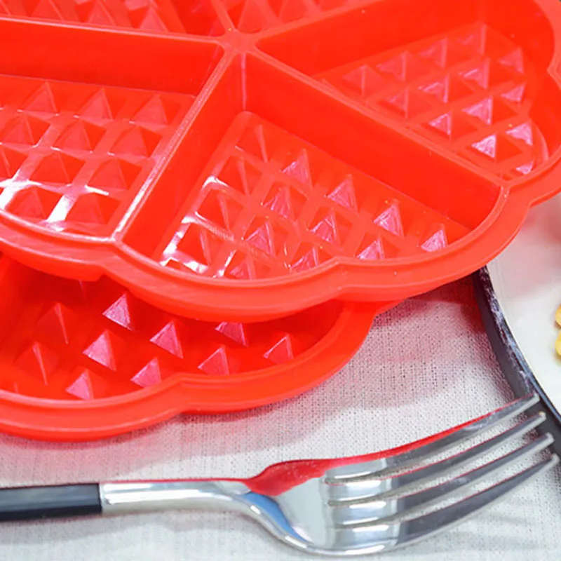 Moule à gaufres Coeur Silicone Rouge - Ø17,7cm-9