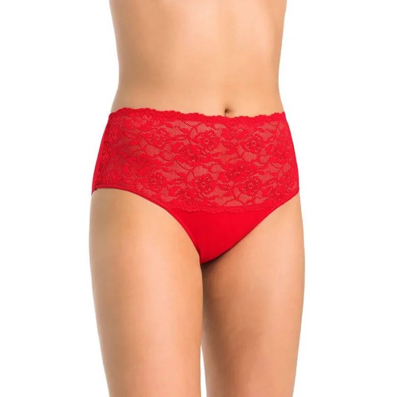 Culotte taille haute Violetta - Rouge-0