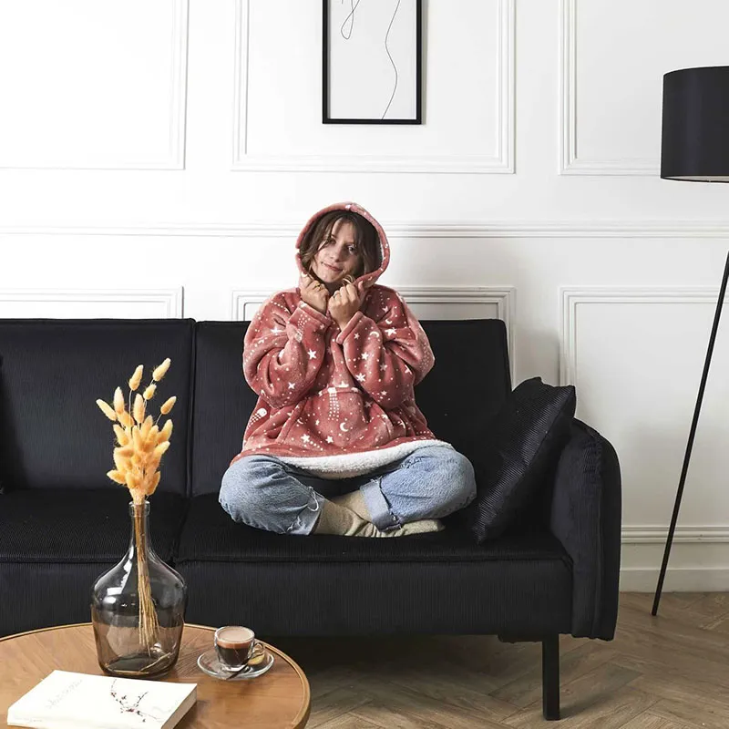 Plaid sweat Astro Rose - 118x83cm-1
