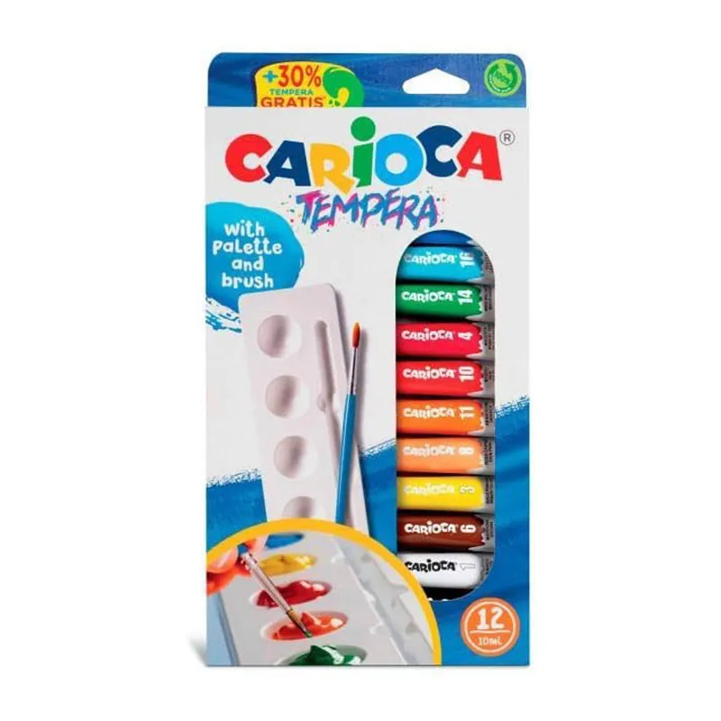 Peinture Gouache + Pinceau et Palette Super-lavables 10ml - 12pcs-0