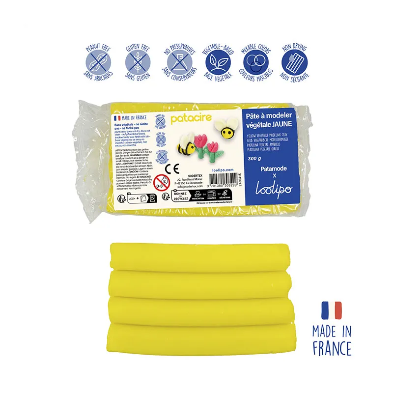Pâte à modeler végétale non-séchante Patacire 300g - 24m+-3