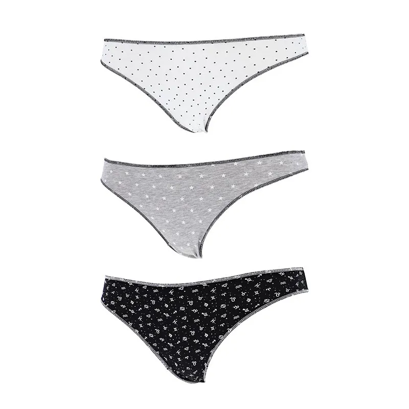 3 Culottes brésiliennes sans couture - Noir/Blanc/Peau-1