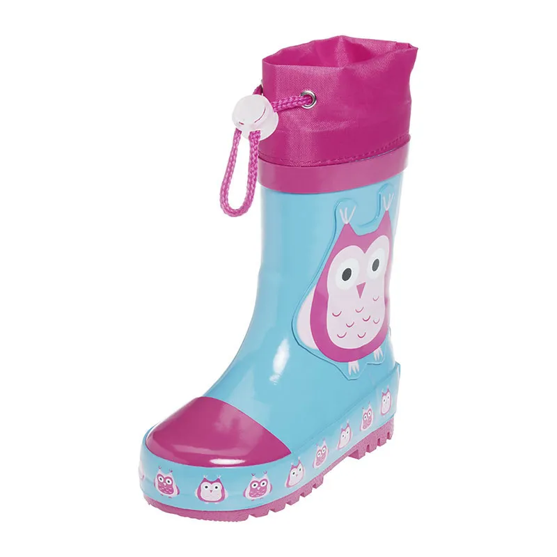 Bottes de pluie hautes avec cordon Chouette - Turquoise-0