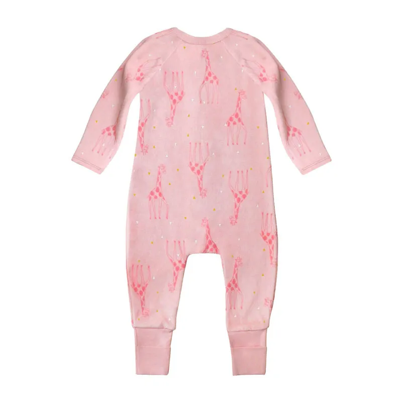 Pyjama Velours Zippy Girafe Bébé - Rose-1
