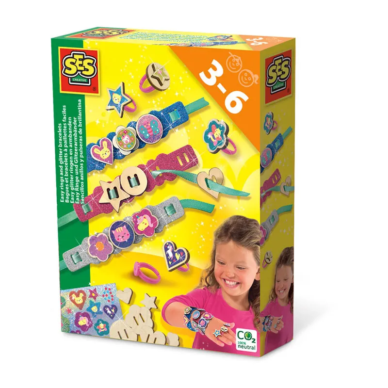 Kit créa. Bagues & Bracelets à paillettes faciles - 36m+-0
