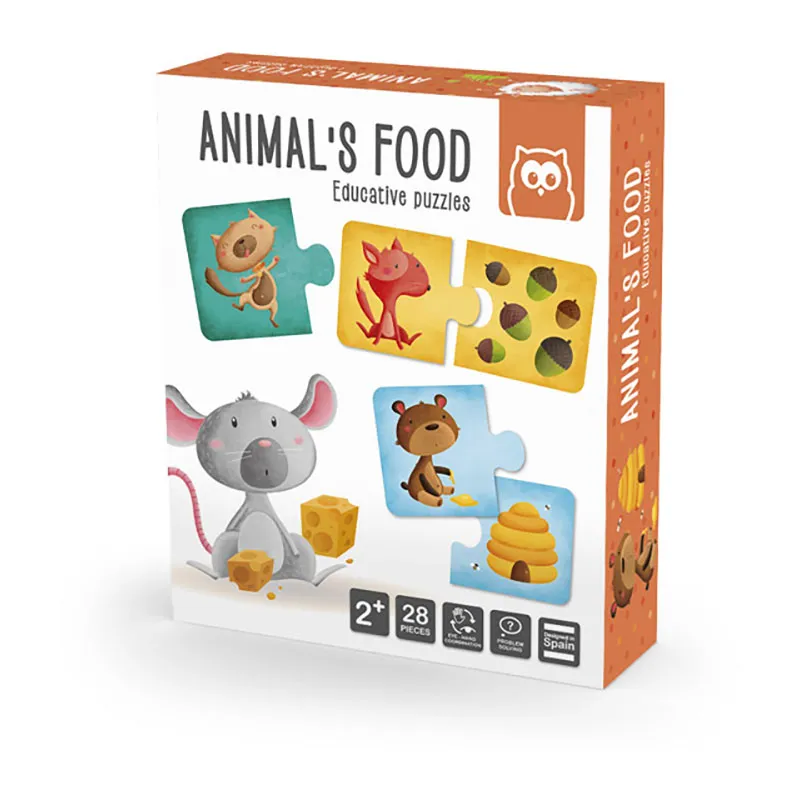 Puzzle Montessori Nourriture des animaux 28pcs - 24m+-0