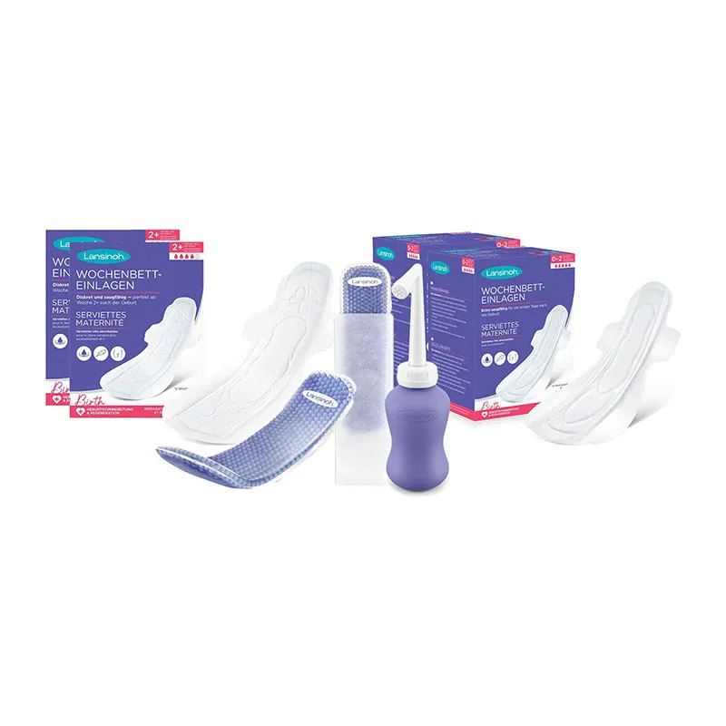 Pack Accouchement serviettes + recharges + douche intime-0