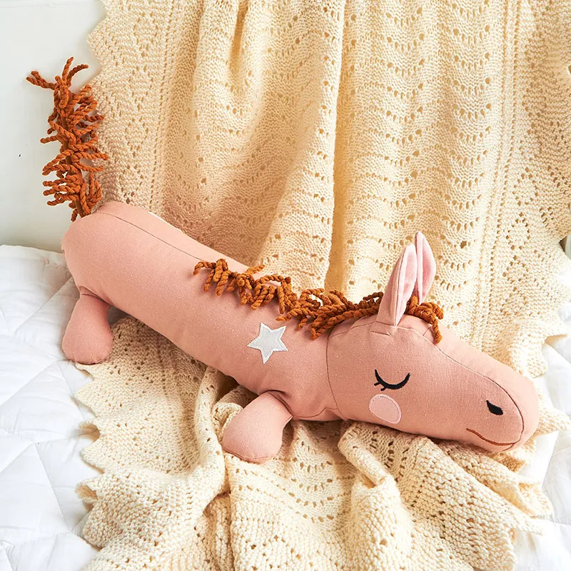 Peluche Coton BIO Cheval câlin Rose - 45cm-1