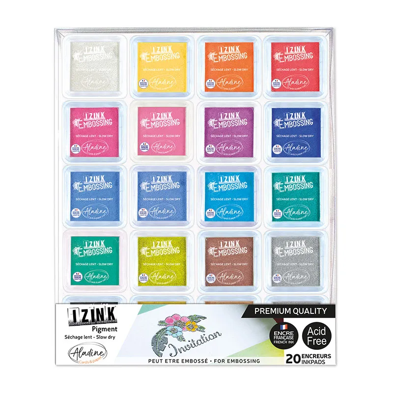 20 Encreurs Izink Pigment 3x3cm - 14+-0