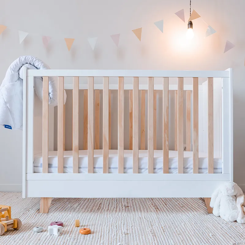 Lit bébé Cocon barreaux Blanc - 70x140cm-0
