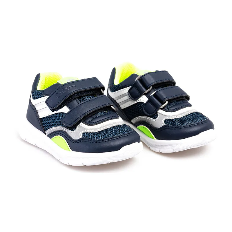 Sneakers à scratch - Bleu/Blanc/Vert citron - CHICCO-0
