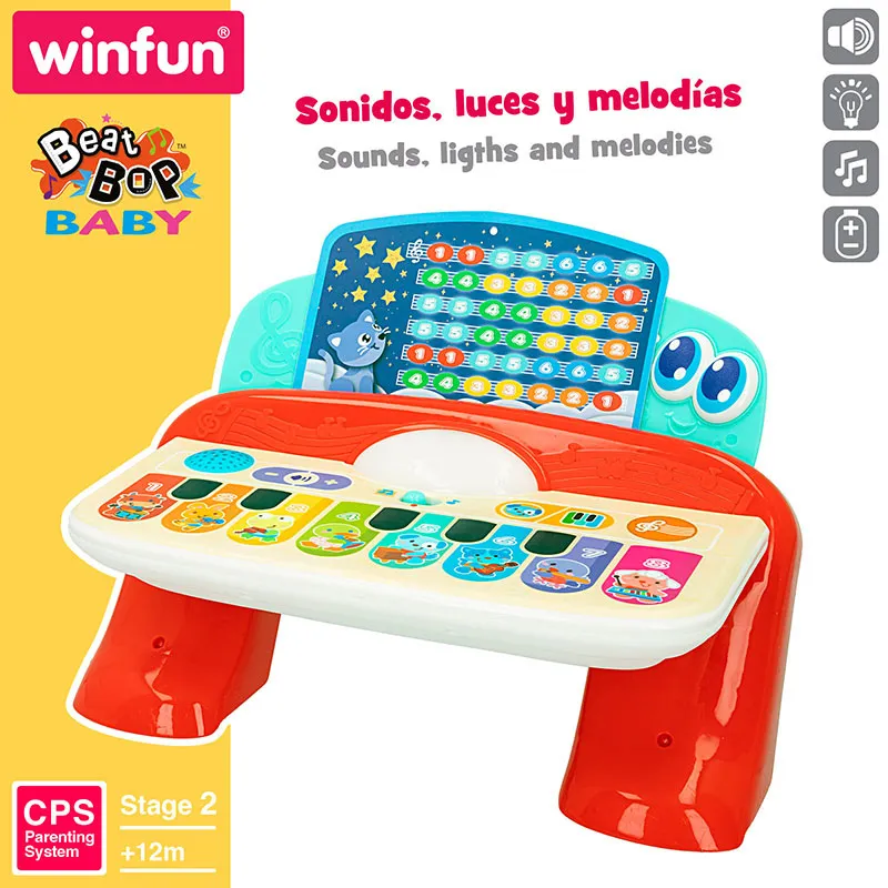 Piano tactile avec partitions Son & Lumière - 12m+-6